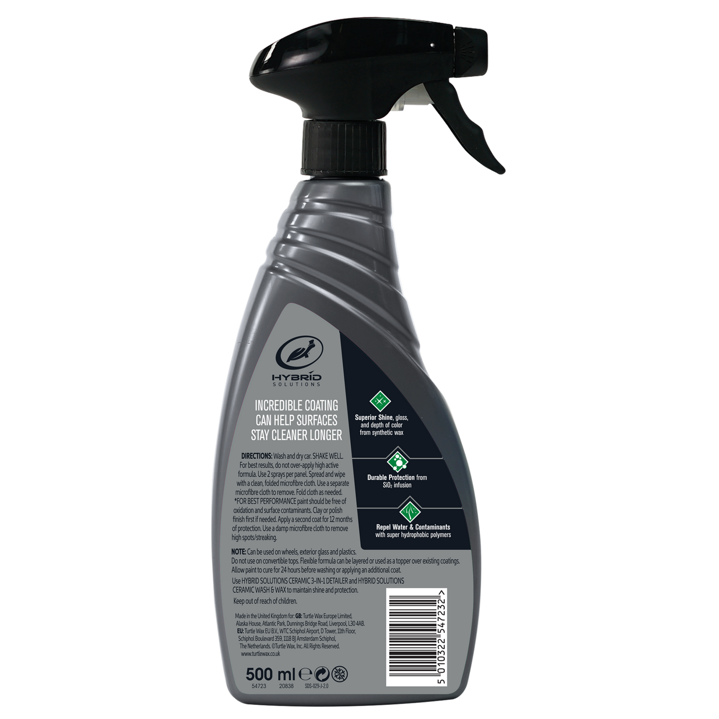 Spray bottle with a label on a white background