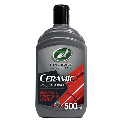 Turtle Wax Hybrid Solutions Ceramic Polish & Wax. Paintwork restorer & protectant formula, for amazing clarity, shine, and water beading. Turtle Wax Hybrid Solutions Ceramic Polish & Wax. Paintwork restorer & protectant formula, for amazing clarity, shine, and water beading.