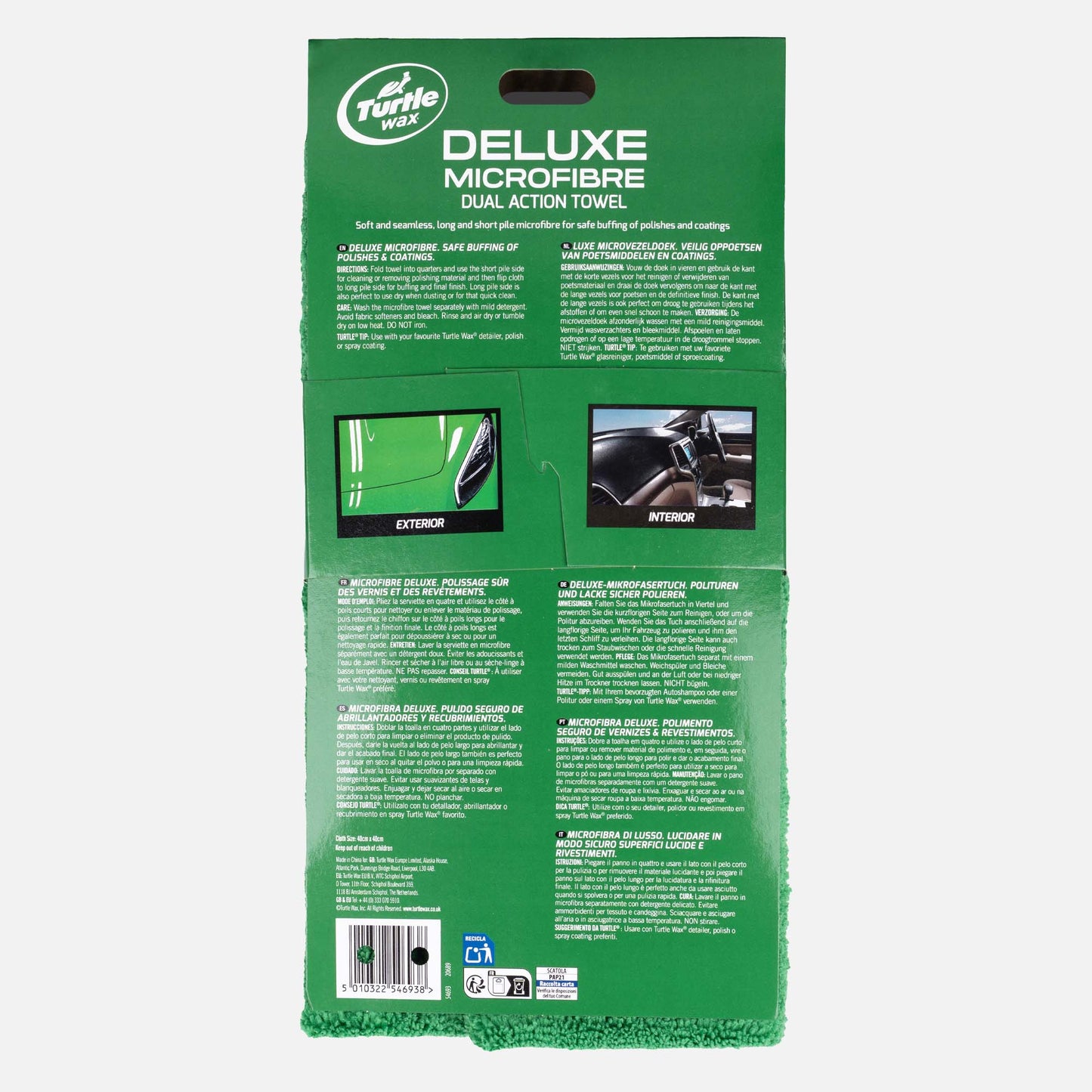 Turtle Wax Deluxe Microfibre Dual Action Towel packaging
