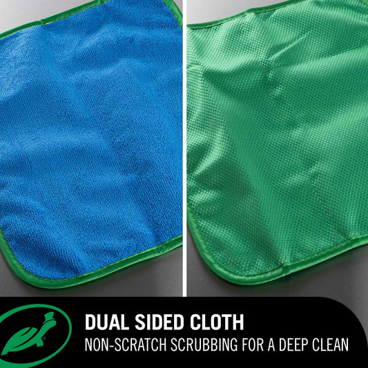 Fresh Clean Wonder Cloth infographic showing dual sided elements of the cloth.