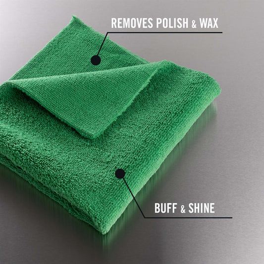 Turtle Wax Deluxe Microfibre Dual Action Towel infographic highlighting dual action elements