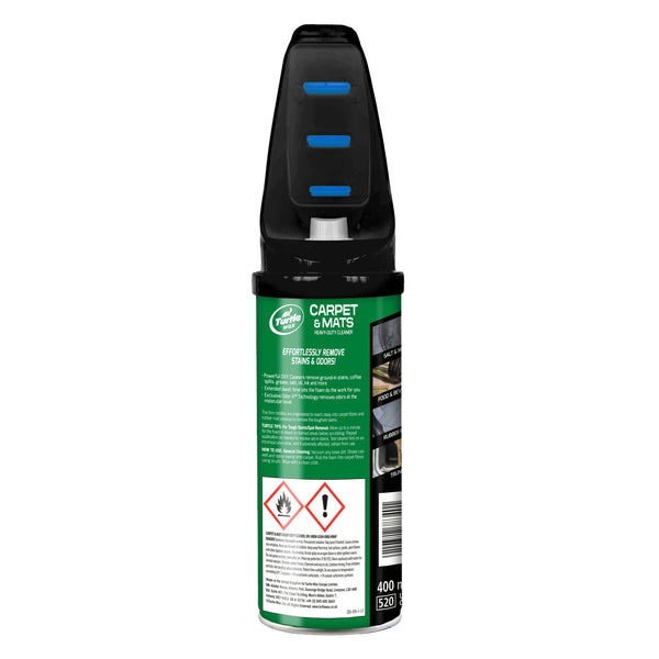 Turtle Wax carpet & mat cleaner powerfully removes stains and odours. Its OXY formula cleans deep into carpet fibres. Heavy duty cleaning.