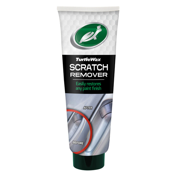 Turtle Wax Scratch Remover, 100ml tube. Features before and after application on car paintwork. Turtle Wax Scratch Remover, 100ml tube. Features before and after application on car paintwork.