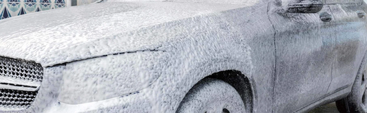 Car covered in Turtle Wax Snow Foam