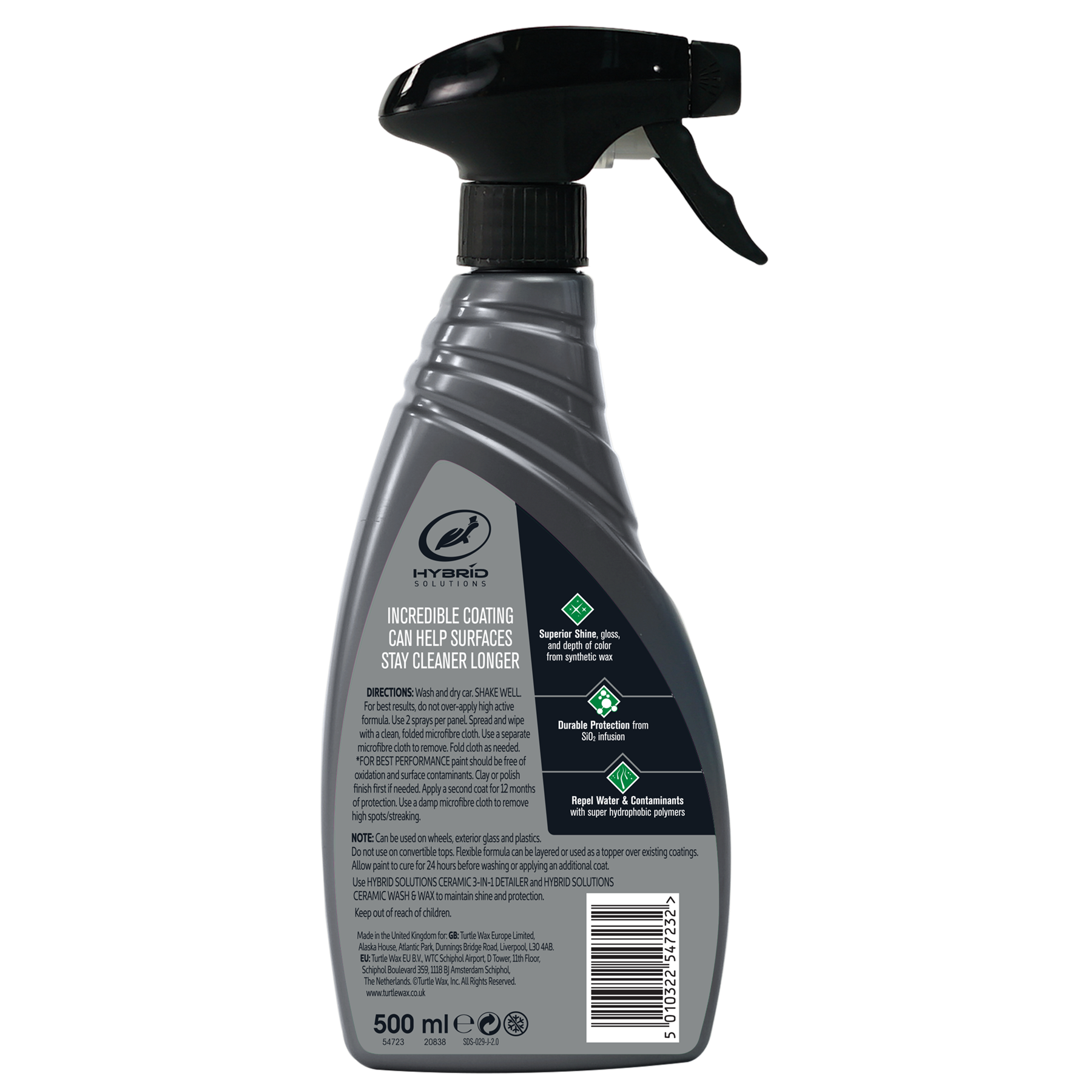 Spray bottle with a label on a white background