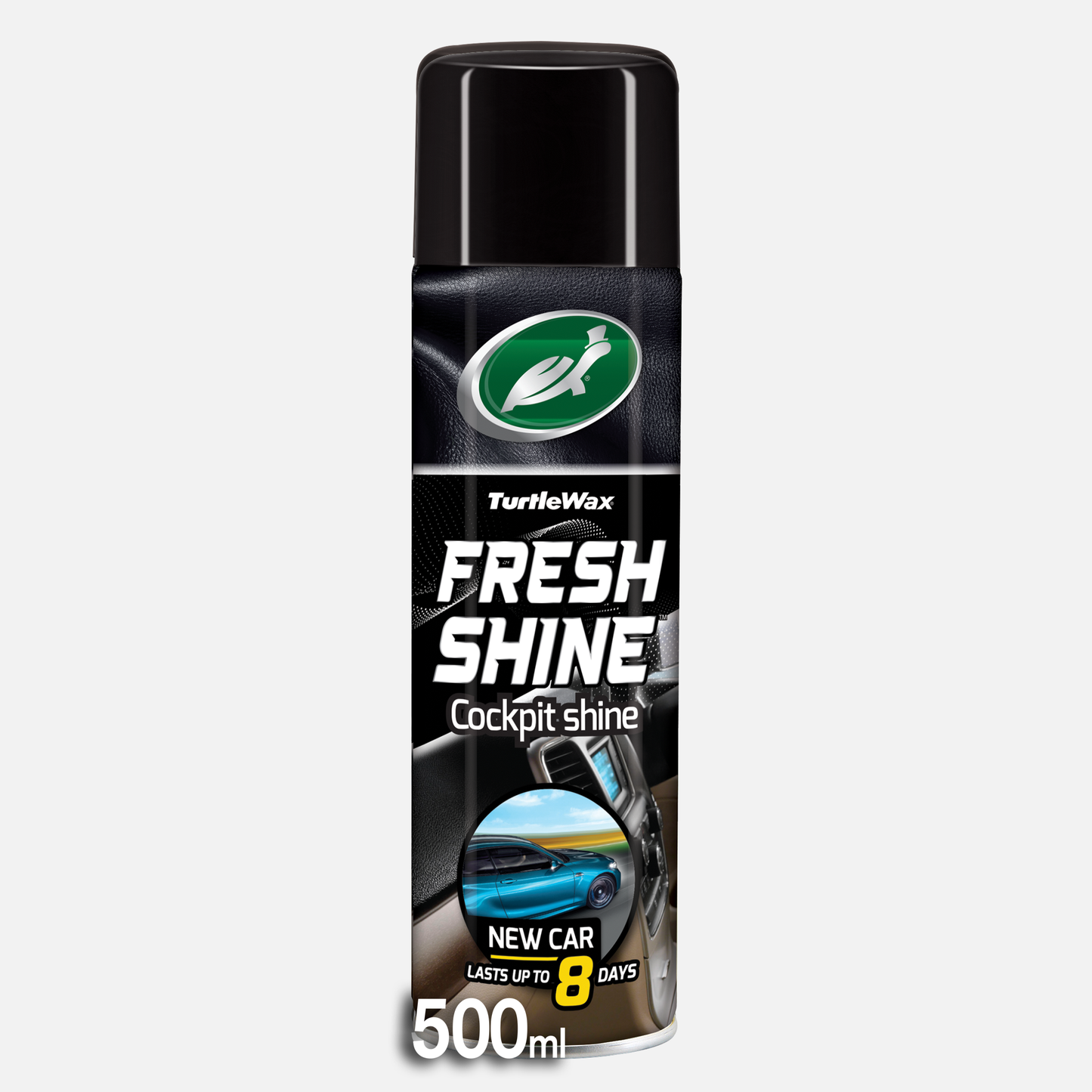 Turtle Wax Fresh Shine cockpit detailer, for a clean finish. Air freshener lasts up to 8 days, for that new car smell.