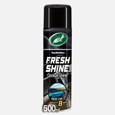 Turtle Wax Fresh Shine cockpit detailer, for a clean finish. Air freshener lasts up to 8 days, for that new car smell.