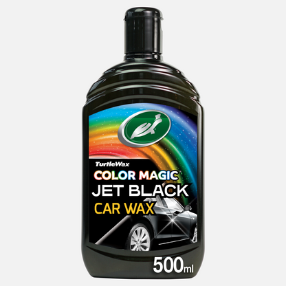 Turtle Wax Color Magic Jet Black for dark cars. 500ml. Contains car wax. Cleans, shines and restores. Easy to apply.