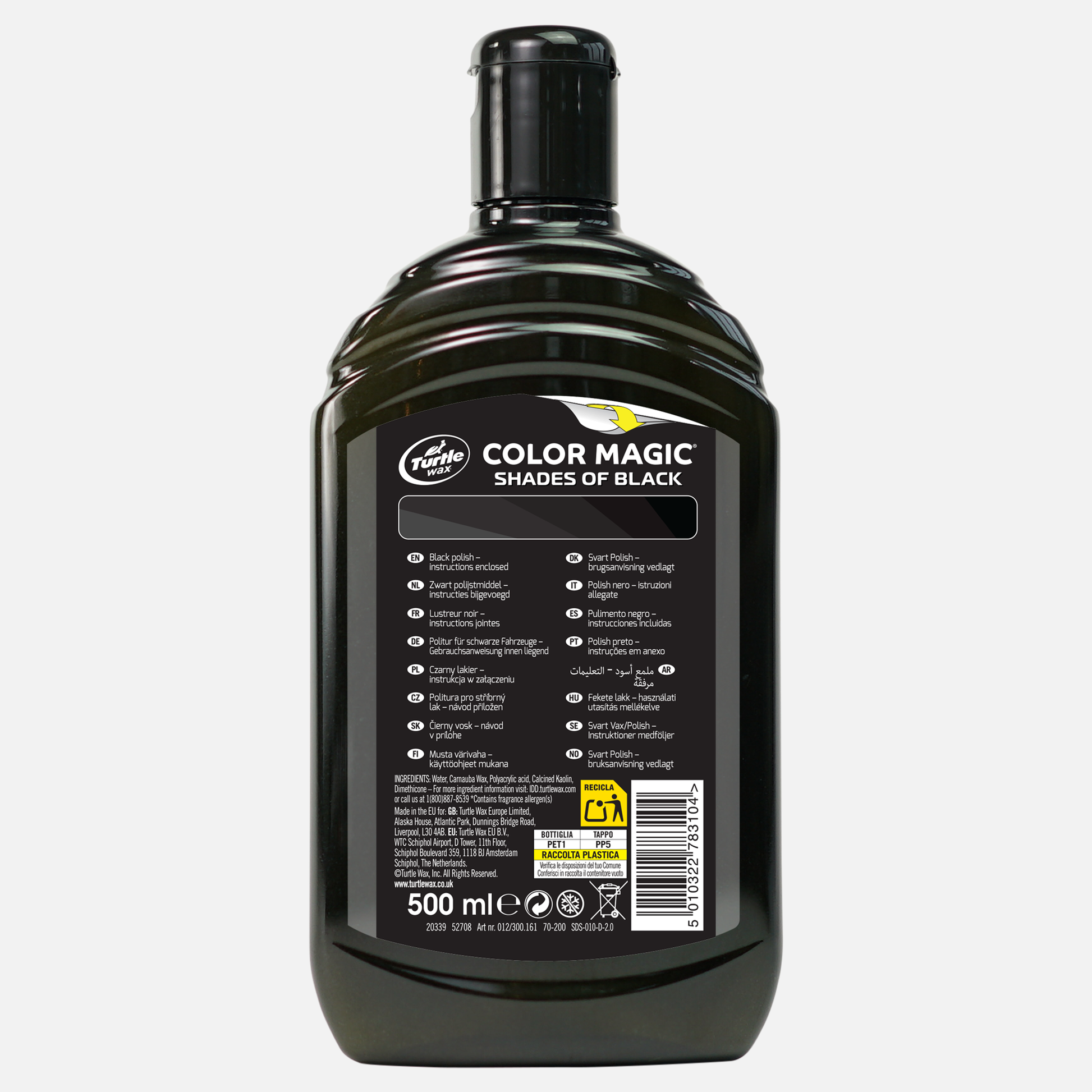Turtle Wax Color Magic black paint restorer. Restores black car paint. 500ml bottle. "Shades of Black". Instructions included.