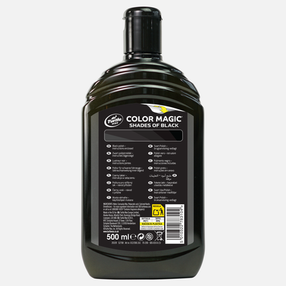Turtle Wax Color Magic black paint restorer. Restores black car paint. 500ml bottle. "Shades of Black". Instructions included.