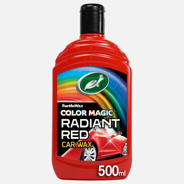Turtle Wax Color Magic Radiant Red car wax (500ml). For cleaning, restoring & shining red automotive paintwork.