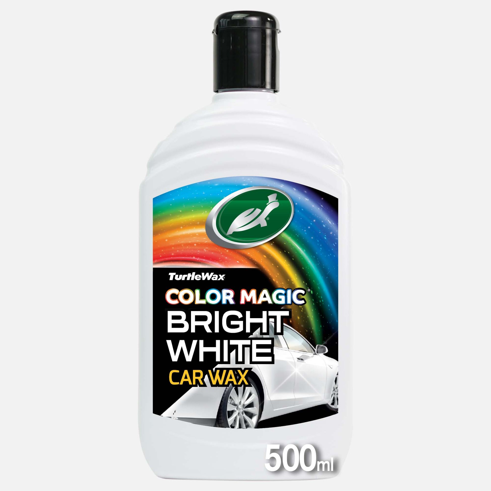 Turtle Wax Color Magic Bright White car wax, 500ml bottle. Car detailing product for white vehicles. Cleans, shines and restores paintwork.