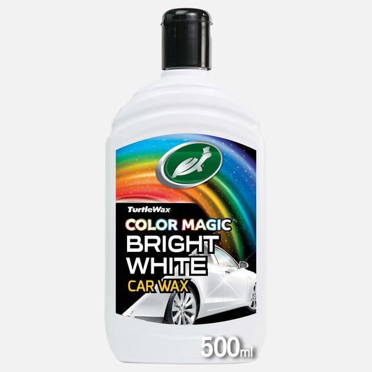 Turtle Wax Color Magic Bright White car wax, 500ml bottle. Car detailing product for white vehicles. Cleans, shines and restores paintwork.