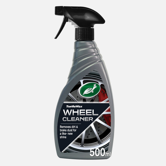 Turtle Wax wheel cleaner. 500ml bottle with a trigger spray top. Designed to lift dirt and remove brake dust, for alloy & steel rims.