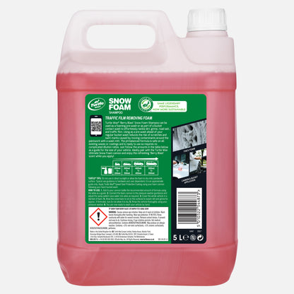 5L Snow Foam car wash solution. Featuring Turtle Wax branding. For automotive detailing and valeting. Made in the UK.
