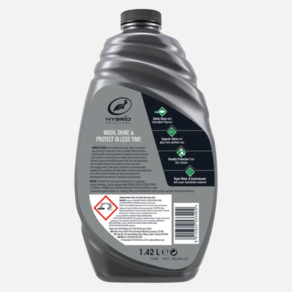 Gray bottle of car wash solution with label on a white background