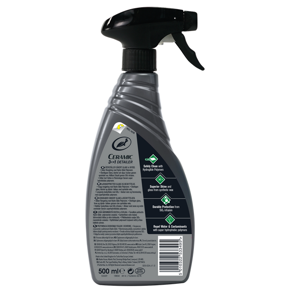 Turtle Wax Hybrid Solutions Ceramic Detailer (500ml). Car care for safely cleaning & rejuvenating with superior shine & protection.