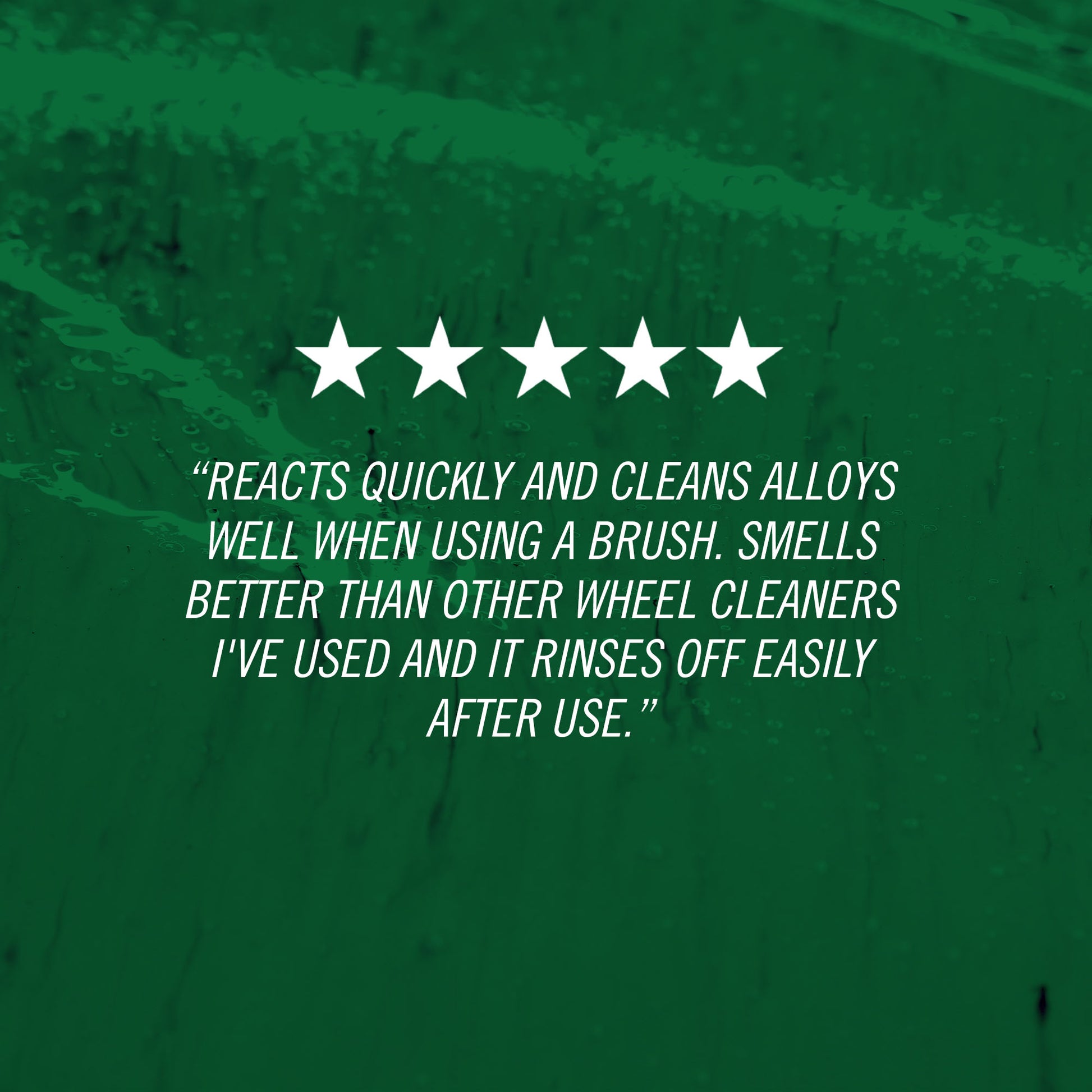 hybrid solutions iron remover Five-star rating with a positive review text on a green background