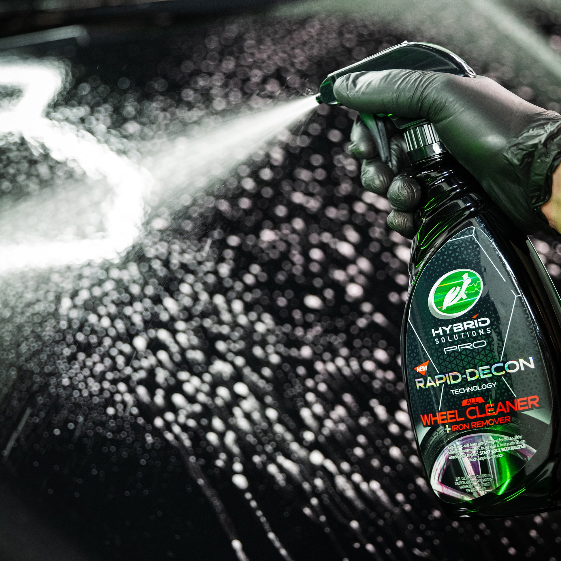 Detailing: Turtle Wax Hybrid Solutions Pro All Wheel Cleaner + Iron Remover spray application. Car care, wheel cleaning, iron removal.