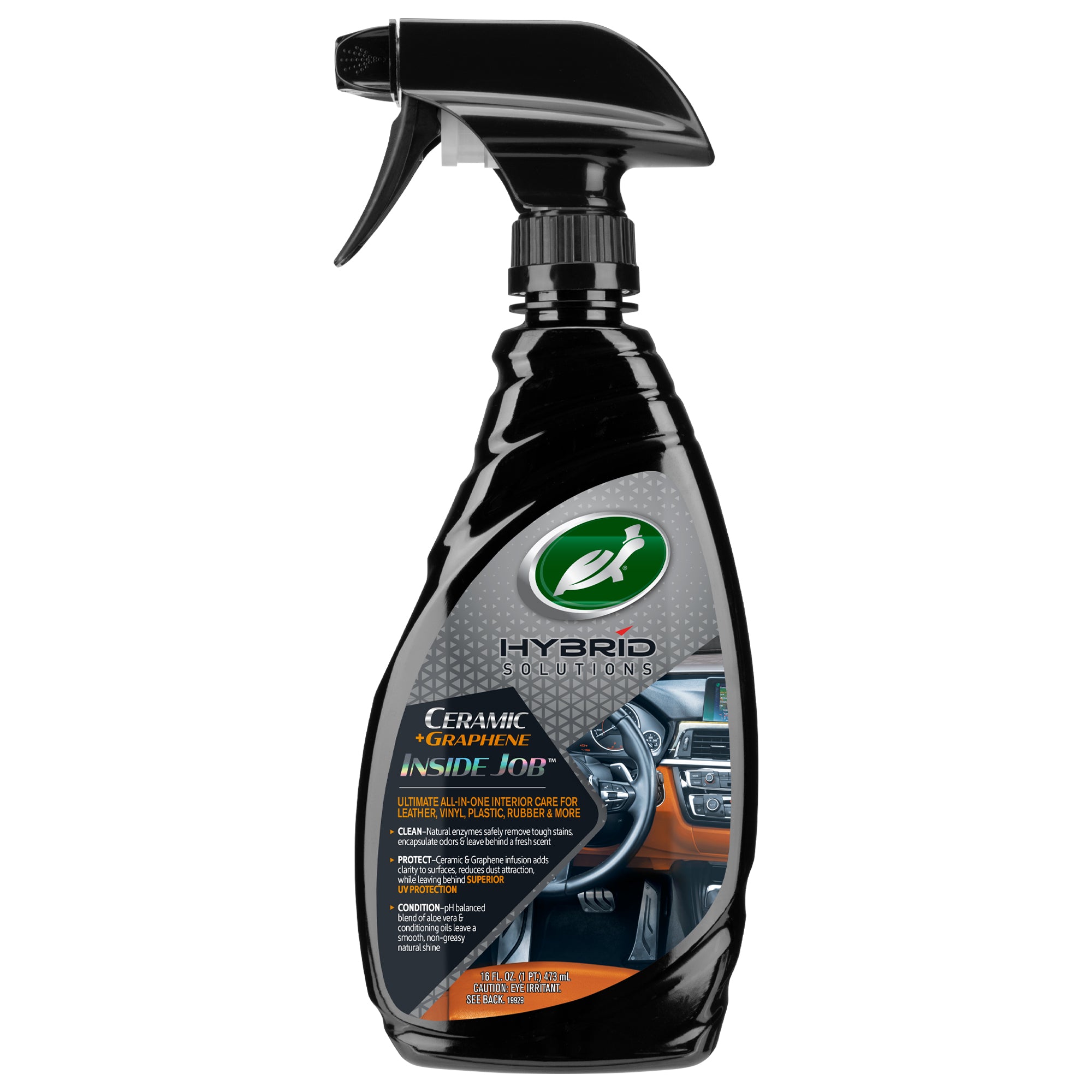 Turtle Wax Hybrid Solutions interior cleaner. Ceramic + Graphene technology for car leather, vinyl, plastic, rubber car care. 500ml bottle.