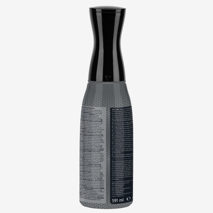 Hybrid Solutions car glass cleaner by Turtle Wax. Streak-free mist, for use inside & out. Detailer improves driving visibility. 591ml. Back of packaging