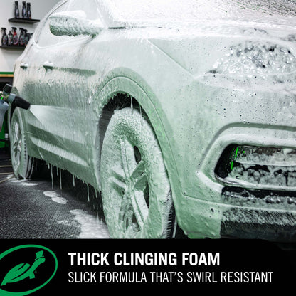 Foam clean combined with slickening polymers to make it easy to use 