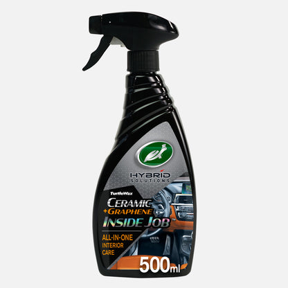 Turtle Wax Hybrid Solutions interior cleaner. Ceramic + Graphene technology for car leather, vinyl, plastic, rubber car care. 500ml bottle.