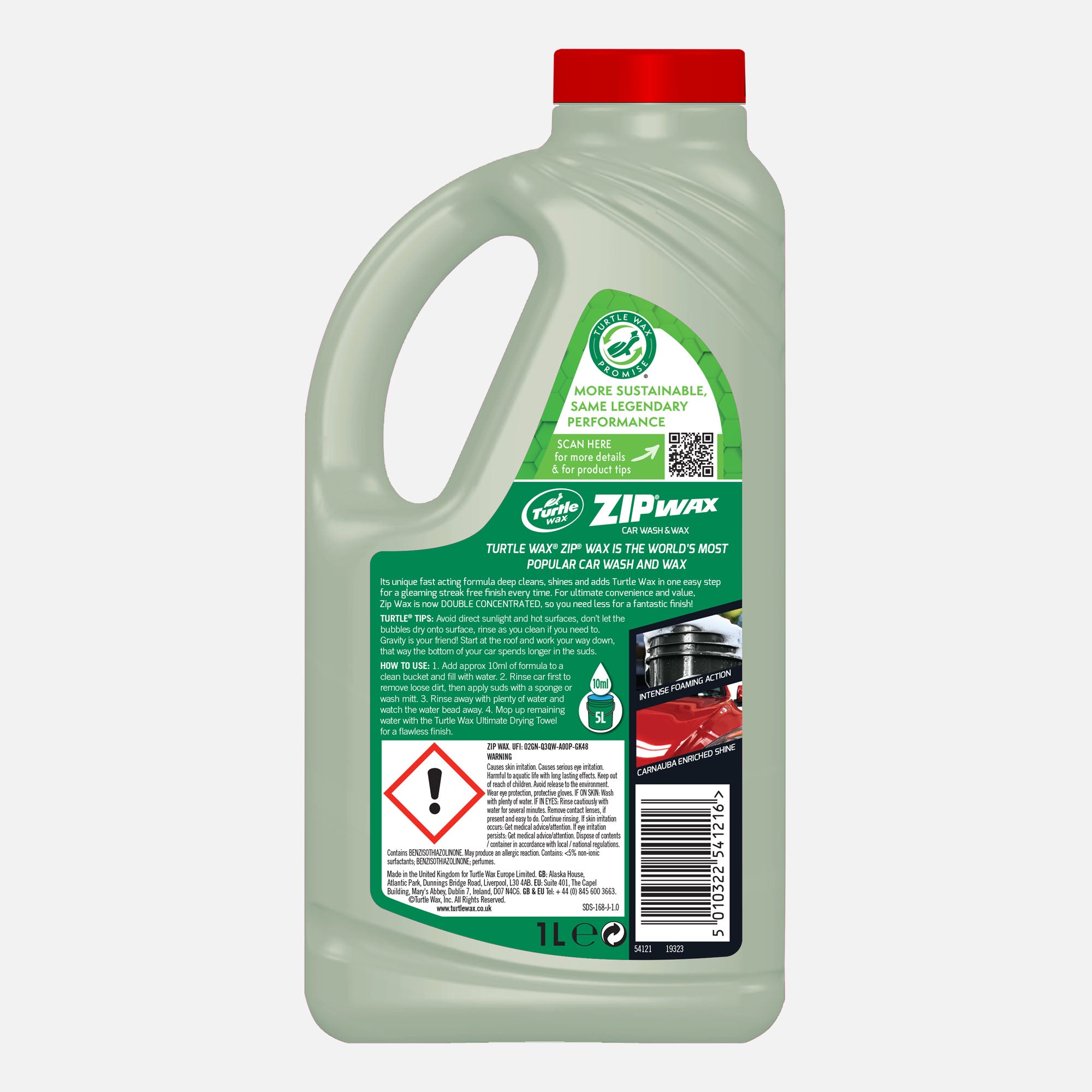 Zip Wax 2 Car Wash & Wax Double Concentrate 1L | Car Wash