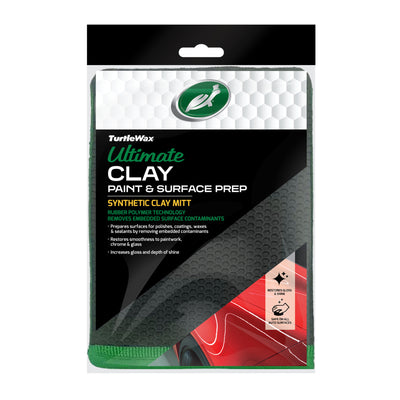Turtle Wax Ultimate Clay mitt. Synthetic detailing glove, removing embedded contaminants for a smooth car paintwork finish and increased shine.