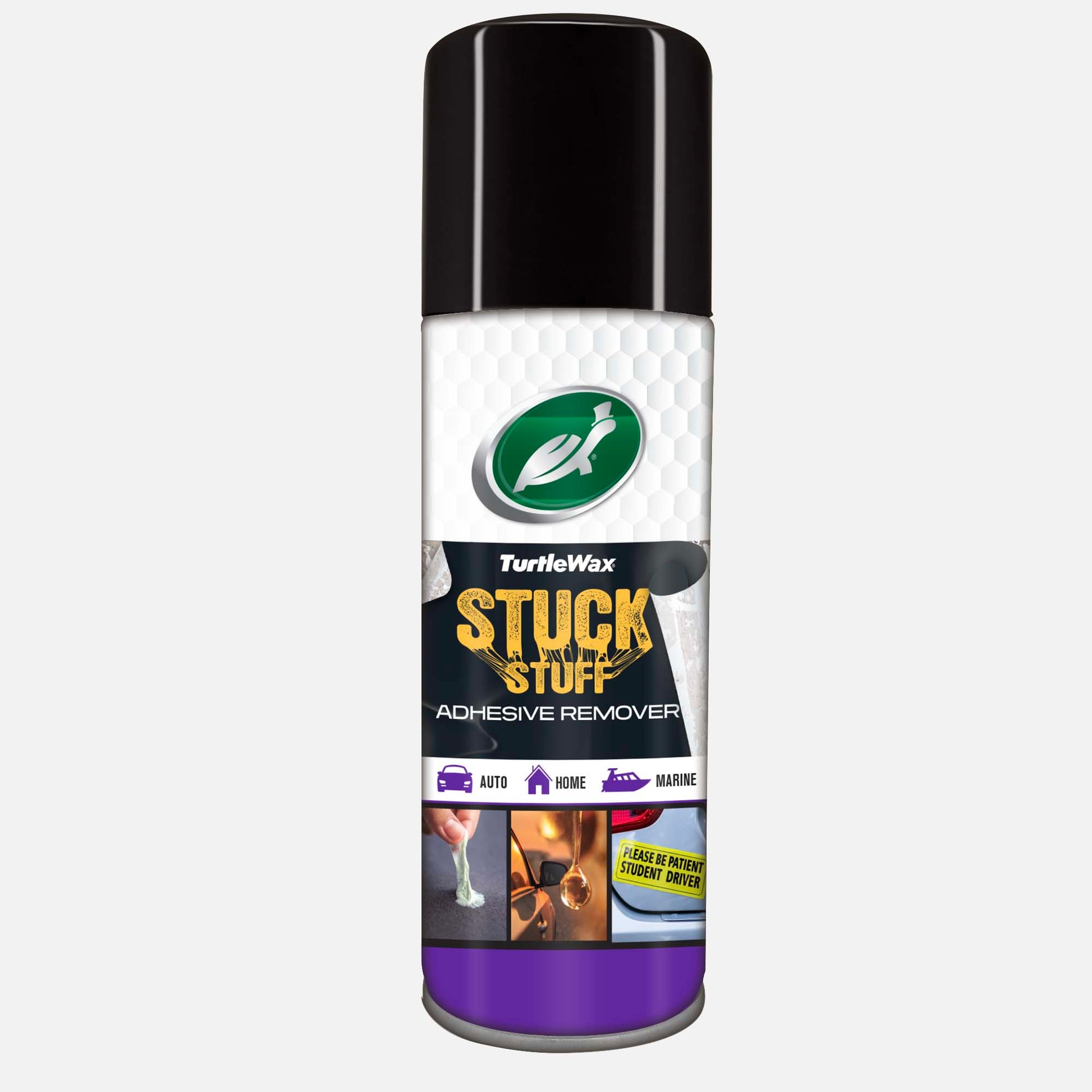 Turtle Wax Stuck Stuff Adhesive Remover. Removes unwanted glues, sap and stickers from auto, home and marine surfaces.