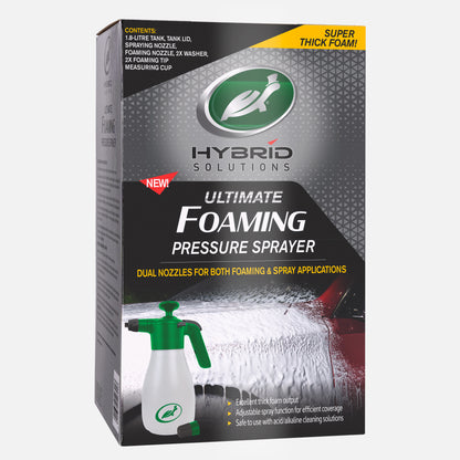 Turtle Wax Hybrid Solutions Ultimate Foaming Pressure Sprayer. Includes dual nozzles for creating thick foam during car washing.