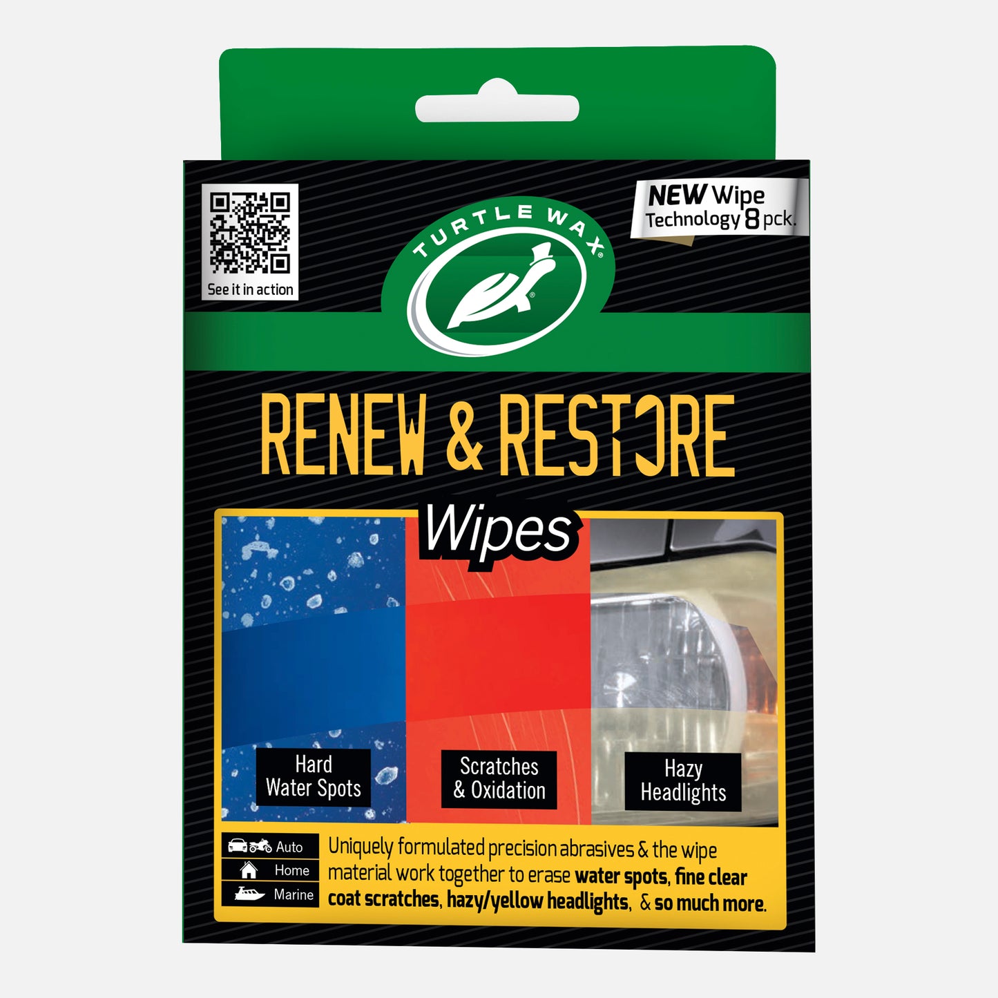 Turtle Wax Renew & Restore Wipes packaging