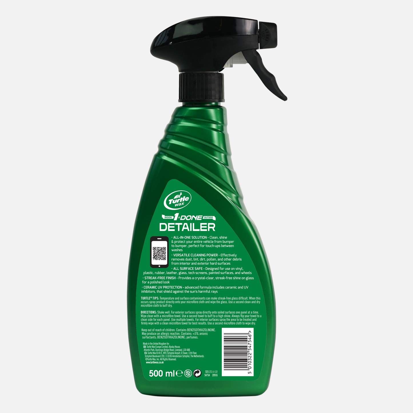 1 & Done detailer back of bottle image