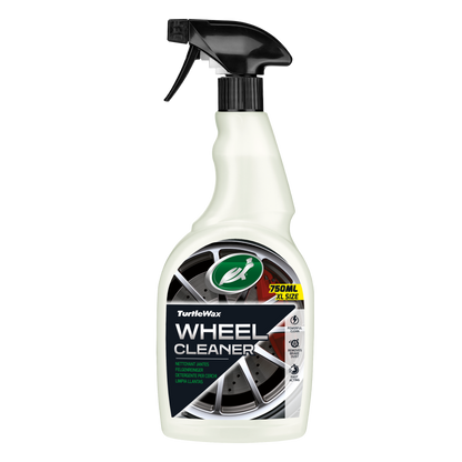 Turtle Wax wheel cleaner spray bottle on a white background
