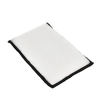 Microfibre cloth, white pile with black trim. Car cleaning accessory. Turtle Wax approved.