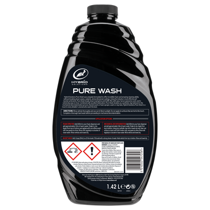Turtle Wax Hybrid Solutions Pure Wash 1.42L car cleaning solution. Car detailing product for effective & safe grime removal.