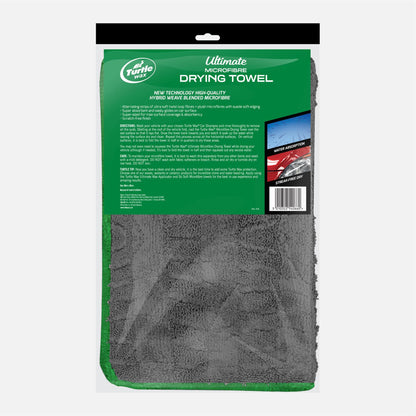 Turtle Wax ultra-absorbent microfibre drying towel. Hybrid weave tech delivers scratch-free car drying & streak-free finish. Size 80cm x 50cm.
