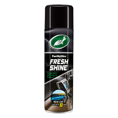 Turtle Wax Fresh Shine cockpit detailer, for a clean finish. Air freshener lasts up to 8 days, for that new car smell.