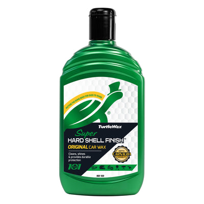 Turtle Wax Super Hard Shell Finish for a deep shine. Car wax provides durable protection with depth.