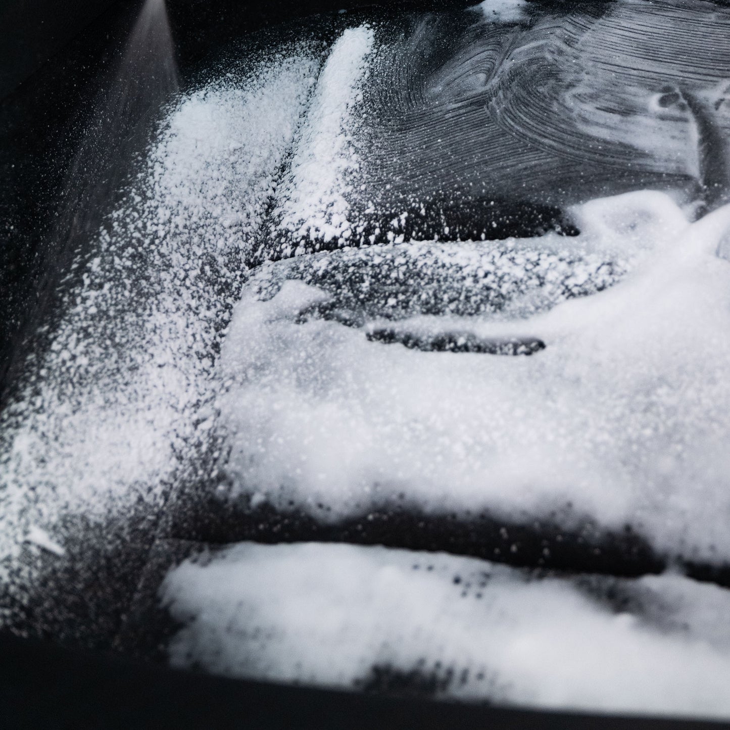 Foaming cleanser being applied to interior surfaces for a thorough clean.
