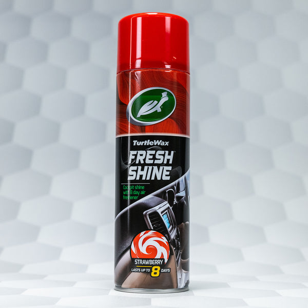 Turtle Wax interior detailer for car dashboards. Strawberry scent, lasts up to 8 days.