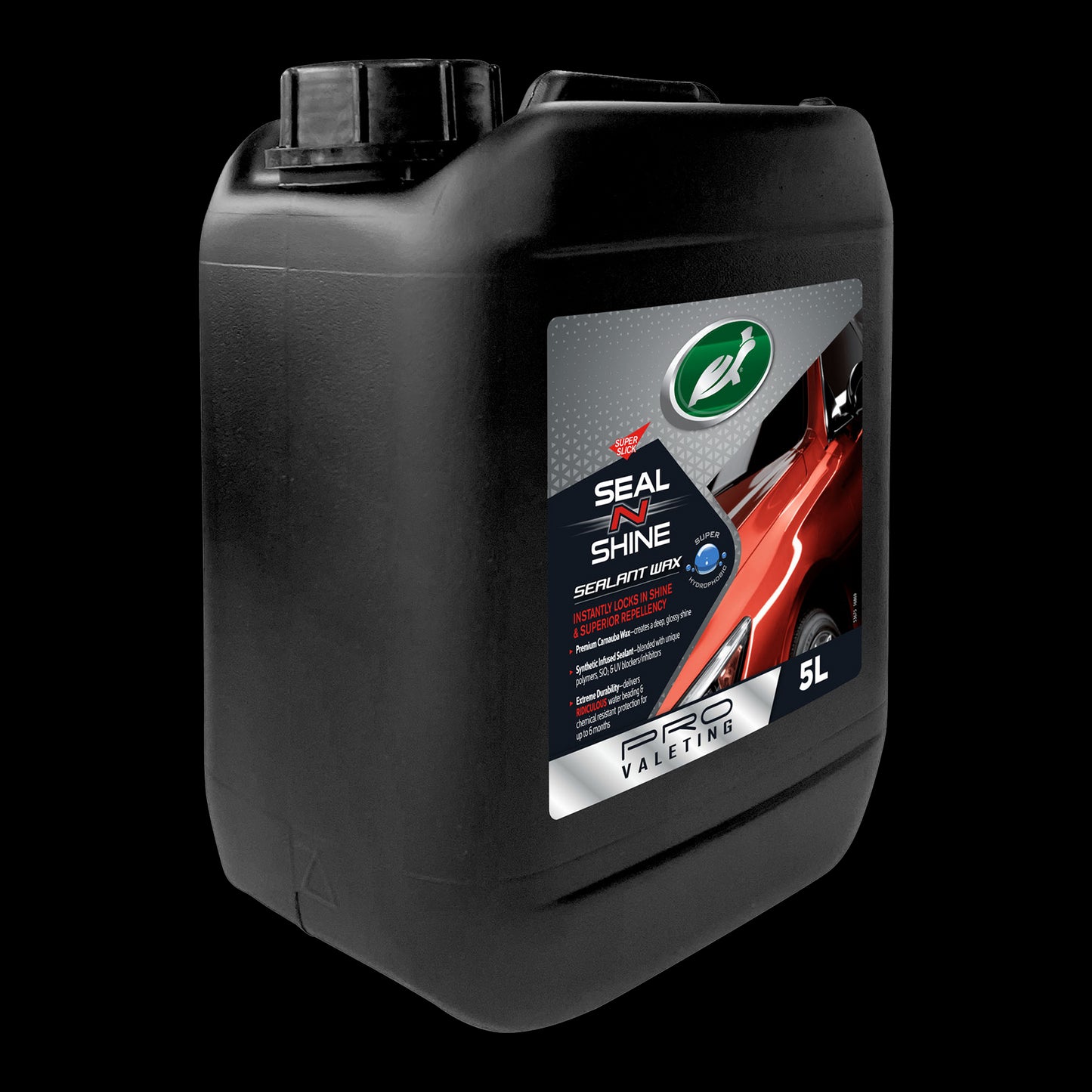 5L Turtle Wax Seal 'n' Shine for pro valeting. Car sealant wax instantly locks in shine and provides superior water repellency.