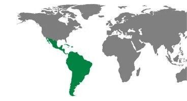 Latin America region on an illustrative map
