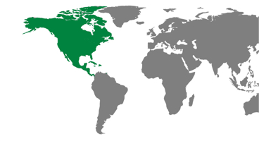 North America region on an illustrative map